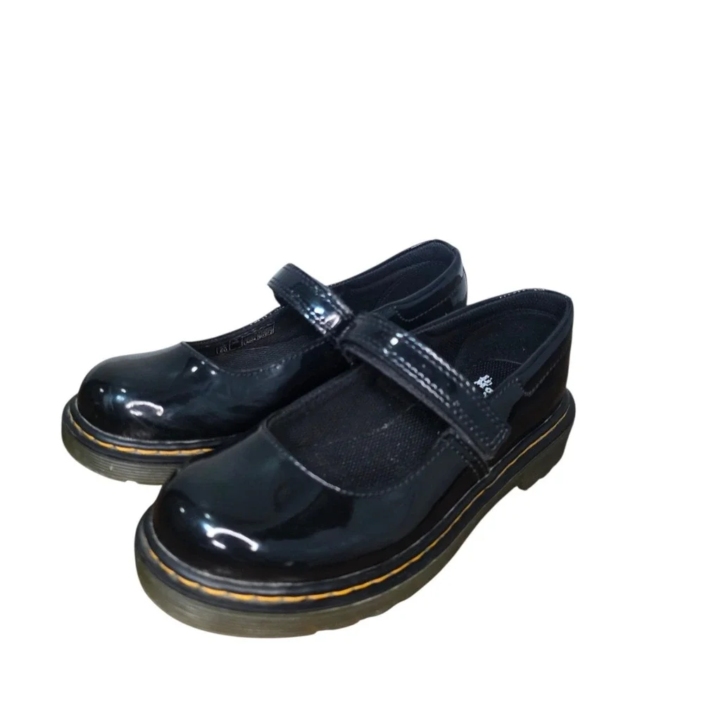Dr Martens Maccy Girls 2 Black Patent Leather Mary Jane School Shoes
